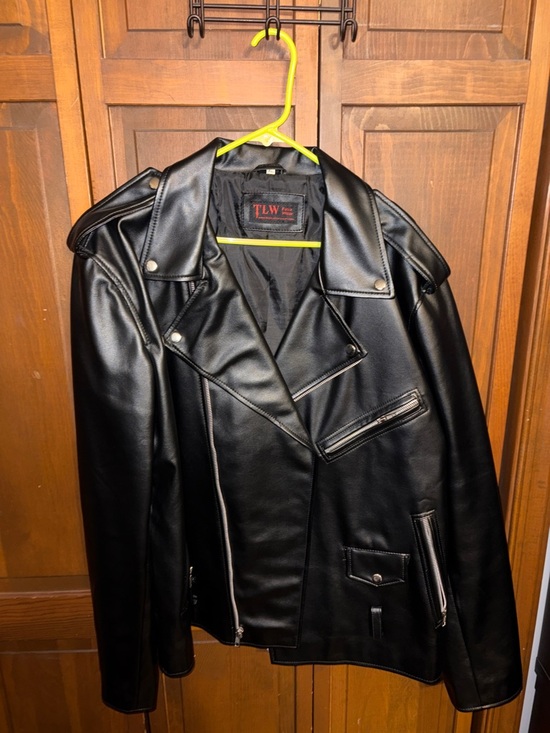 Other - Black Faux Leather Moto Jacket for Men